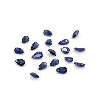Natural Untreated Blue Sapphire Calibrated Pears | 3x5mm & 4x6mm