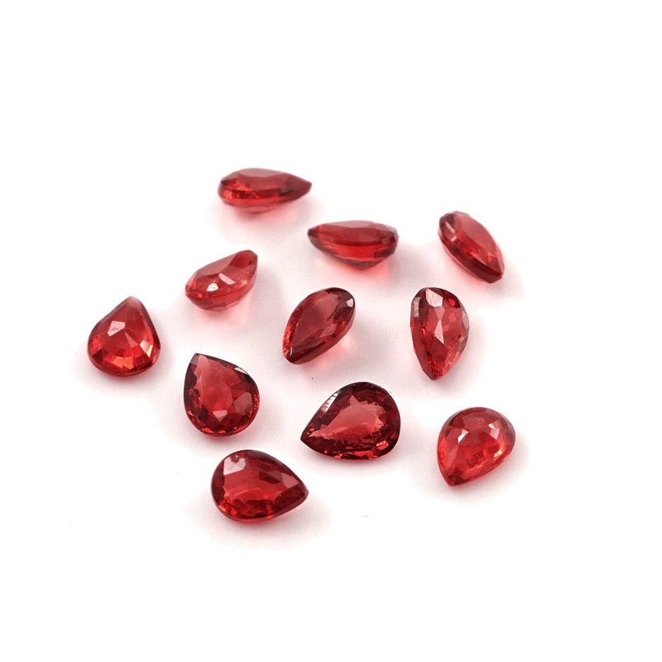 Natural Untreated Red Sapphire Calibrated Pears | 3x4mm & 4x5mm