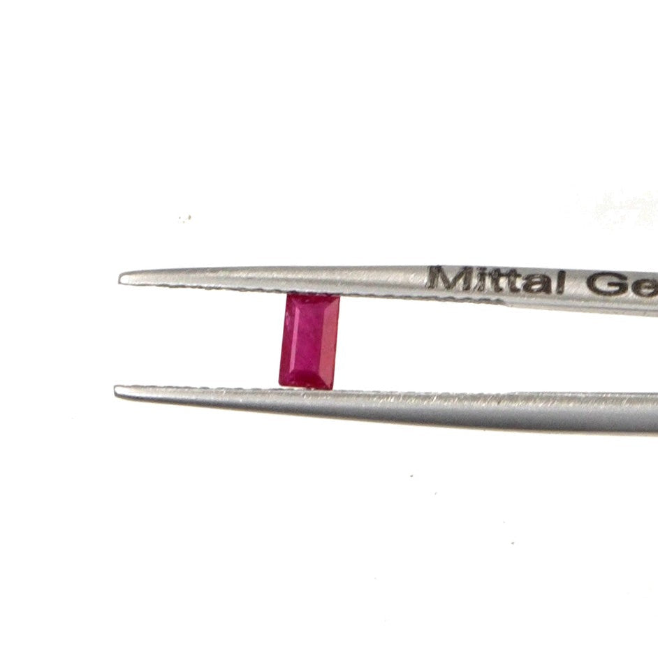 Natural Untreated Mozambique Ruby Calibrated Baguettes | 2x4mm & 2.5x5mm