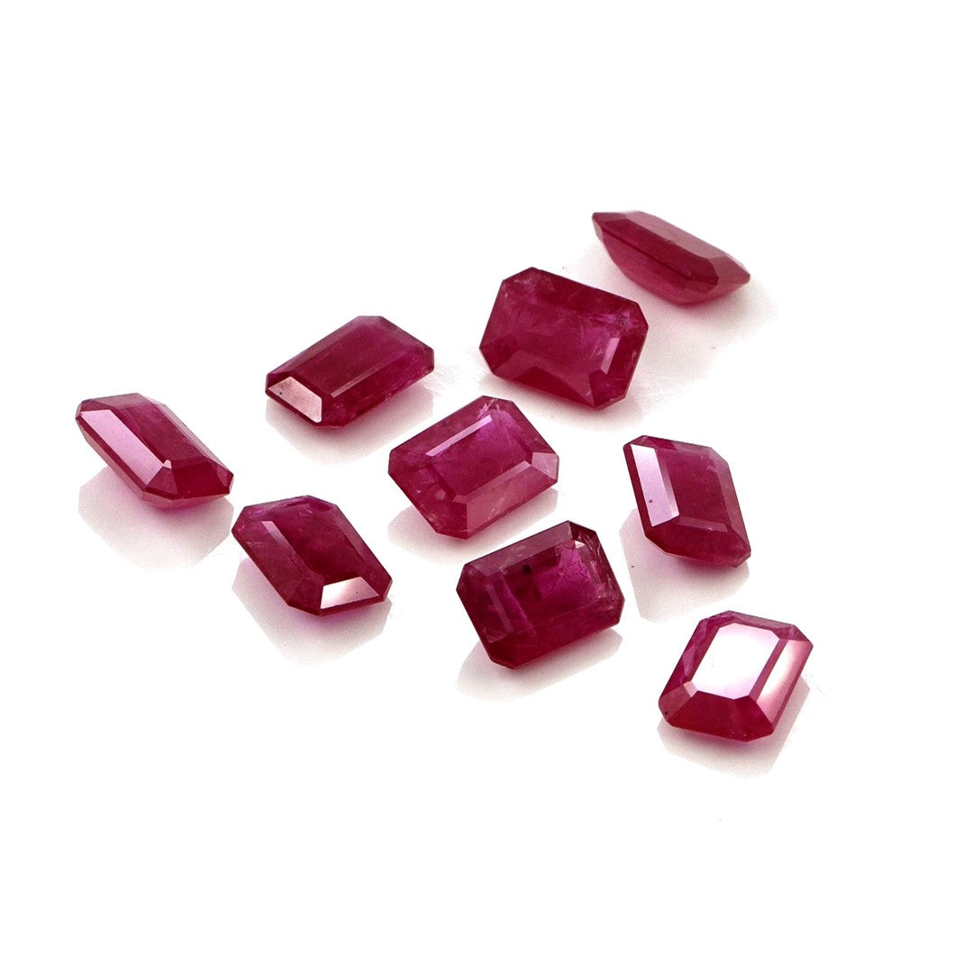 Natural Untreated Mozambique Ruby Calibrated Octagons | 5x7mm & 6x8mm