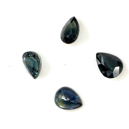 Natural Untreated Australian Teal Sapphire Calibrated Pears | 3x4mm & 4x5mm