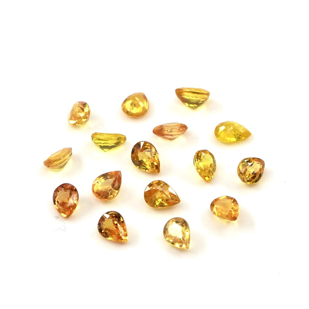 Natural Untreated Yellow Sapphire Calibrated Pears | 3x4mm & 4x5mm