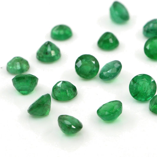 Natural Zambian Emerald Calibrated Rounds | 4mm & 4.5mm
