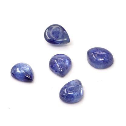 Natural Bangkok Blue Sapphire Calibrated Cabochon Pears | 5x7mm & 6x8mm