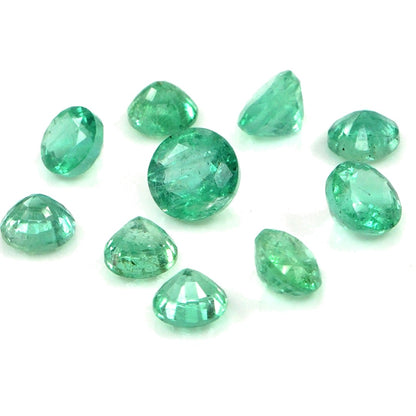 Natural Zambian Emerald Calibrated Rounds | 4mm & 4.5mm