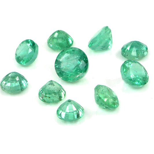 Natural Zambian Emerald Calibrated Rounds | 4mm & 4.5mm