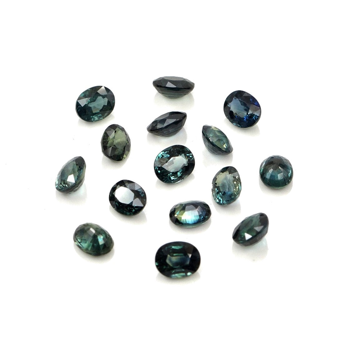 Natural Untreated Australian Teal Sapphire Calibrated Ovals | 3x4mm & 4x5mm