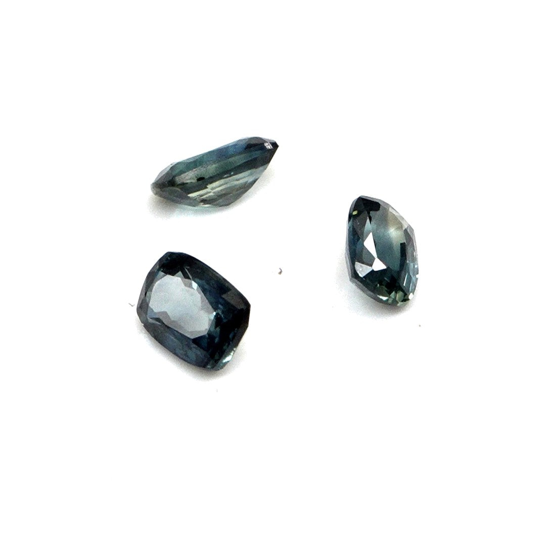Natural Untreated Australian Teal Sapphire Calibrated Long Cushions | 3x4mm & 4x5mm