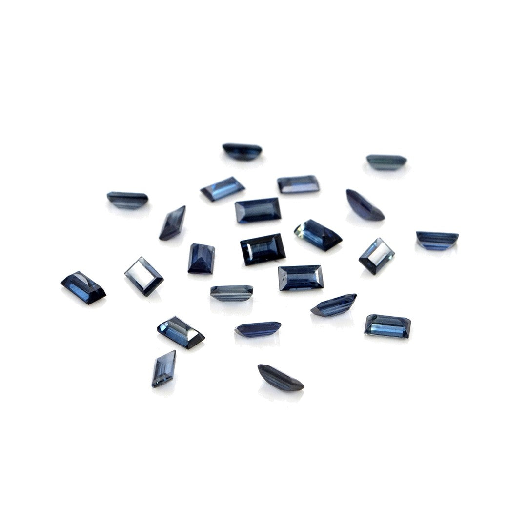 Natural Untreated Blue Sapphire Calibrated Baguettes | 2x4mm & 2.5x5mm