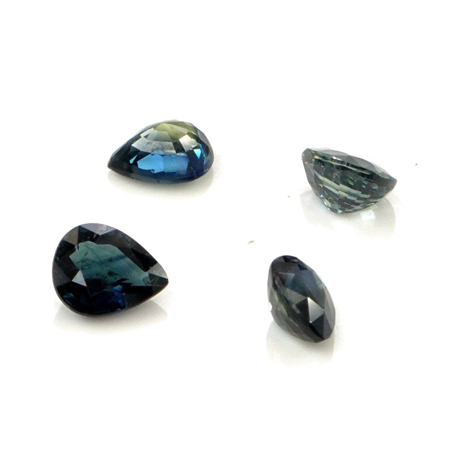 Natural Untreated Australian Teal Sapphire Calibrated Pears | 3x4mm & 4x5mm