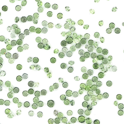 Natural Untreated Green Sapphire Calibrated Rounds | 2mm & 2.5mm