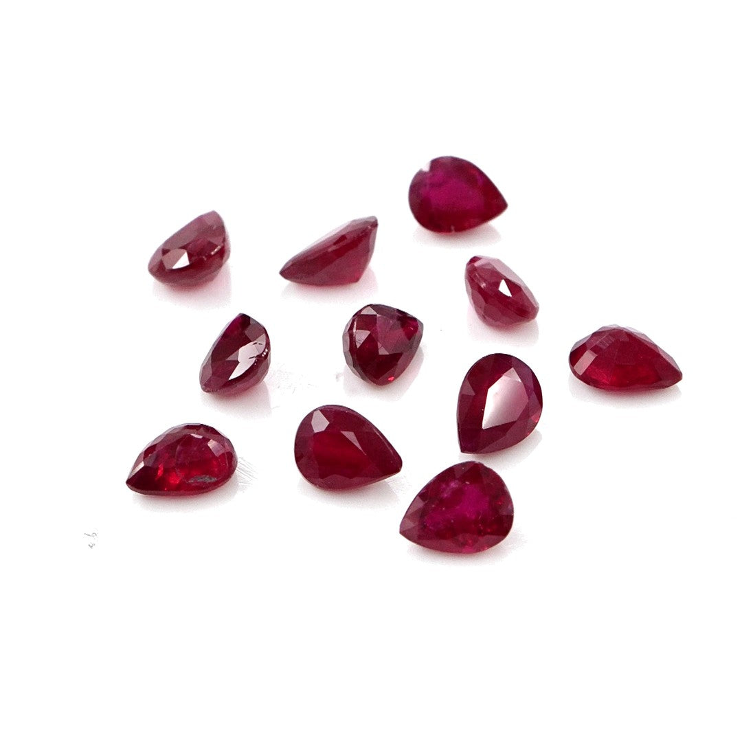 Natural Untreated African Ruby Calibrated Pears | 3x4mm & 4x5mm