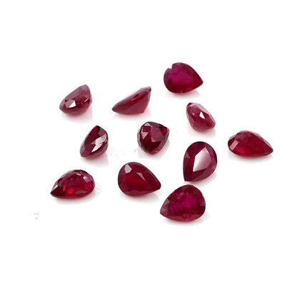 Natural Untreated African Ruby Calibrated Pears | 3x4mm & 4x5mm
