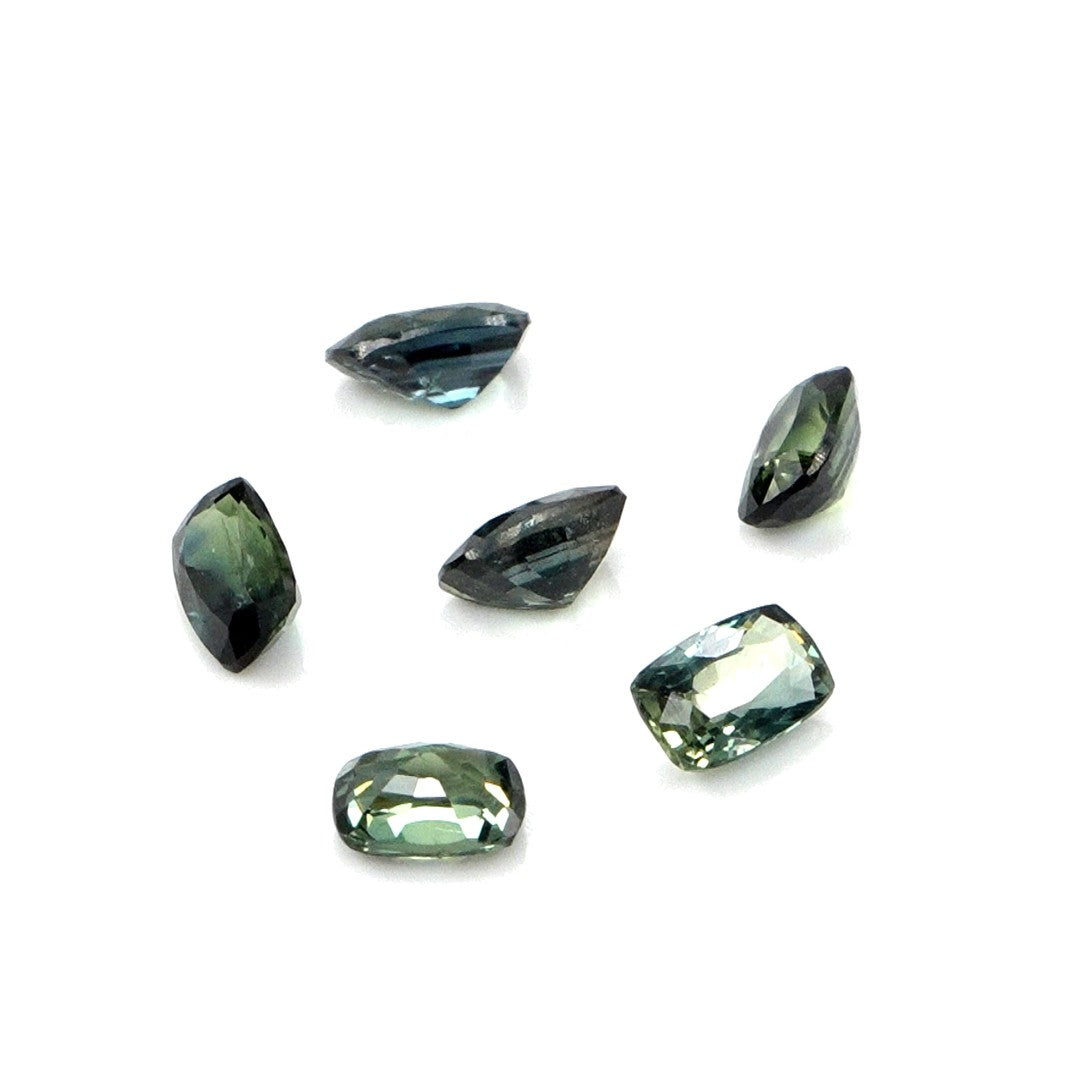 Natural Untreated Australian Teal Sapphire Calibrated Long Cushions | 3x4mm & 4x5mm
