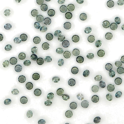 Natural Untreated Teal Sapphire Calibrated Rounds | 1mm & 1.5mm