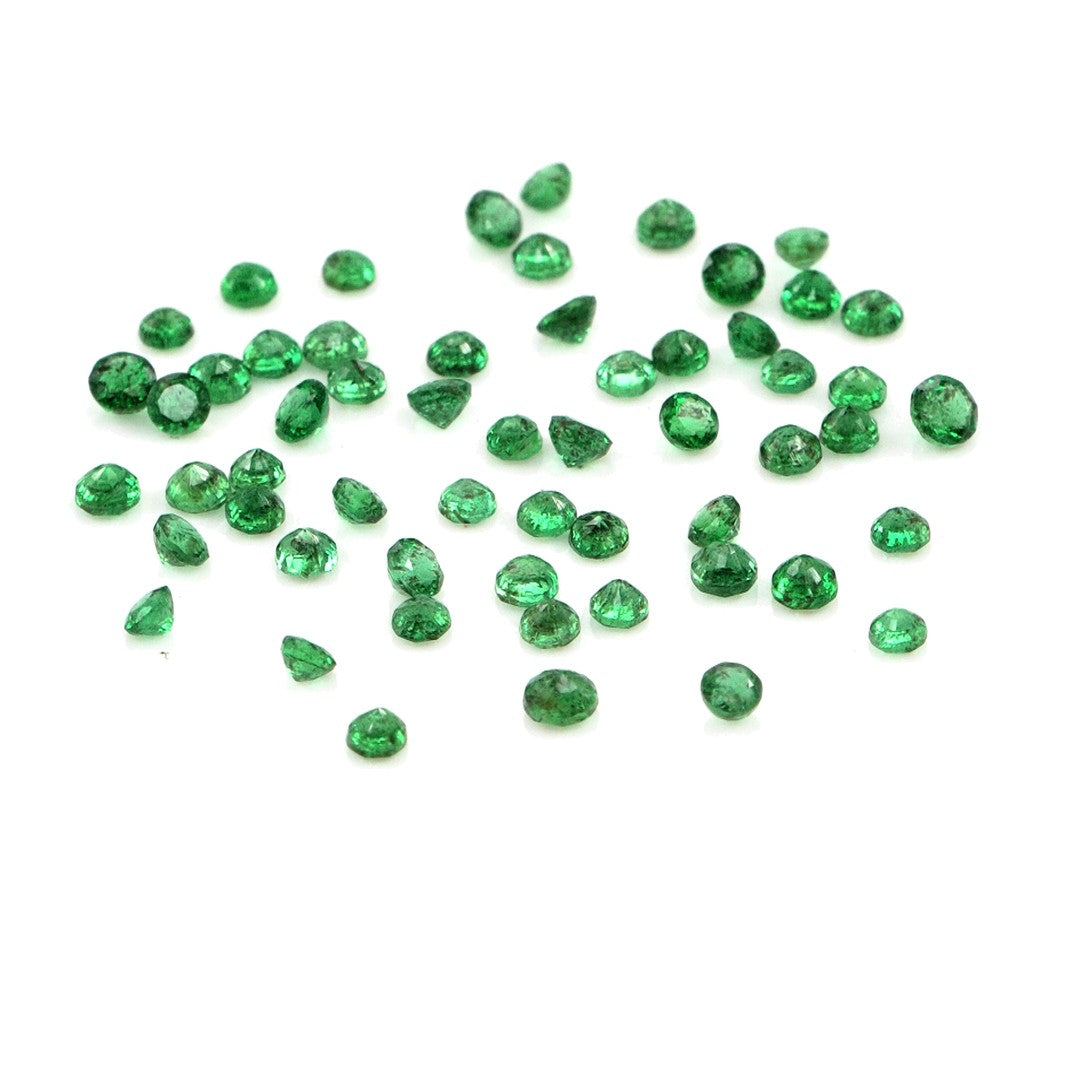 Natural Zambian Emerald Calibrated Rounds | 2mm & 2.5mm