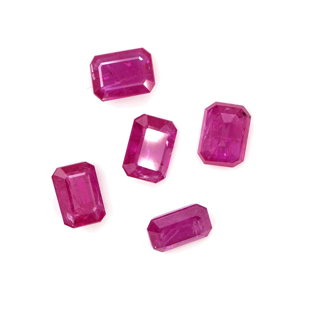 Natural Untreated Mozambique Ruby Calibrated Octagons | 5x7mm & 6x8mm