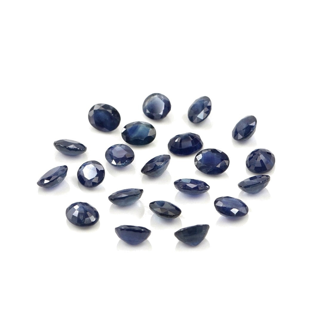 Natural Untreated Bangkok Blue Sapphire Calibrated Ovals | 3x4mm & 4x5mm