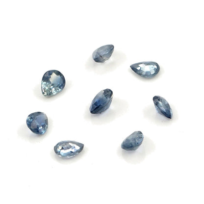 Natural Untreated Blue Sapphire Calibrated Pears | 3x4mm & 4x5mm