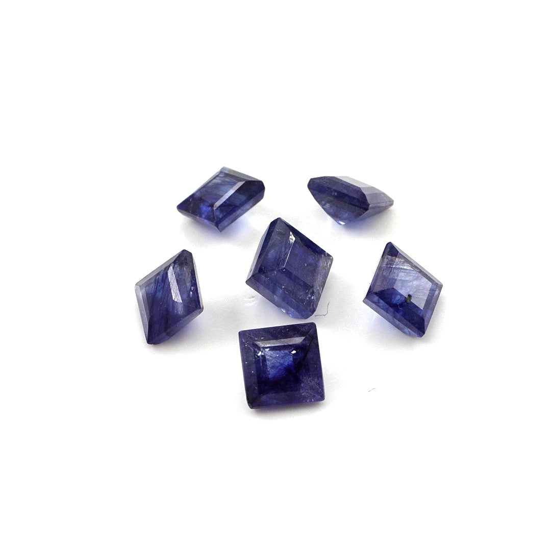 Natural Bangkok Blue Sapphire Calibrated Squares | 5mm & 6mm