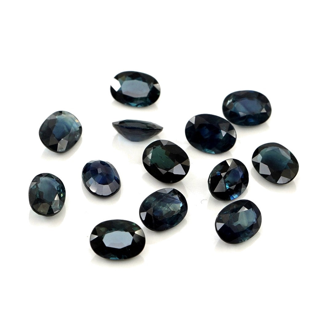 Natural Untreated Australian Blue Sapphire Calibrated Ovals | 5x7mm & 6x8mm