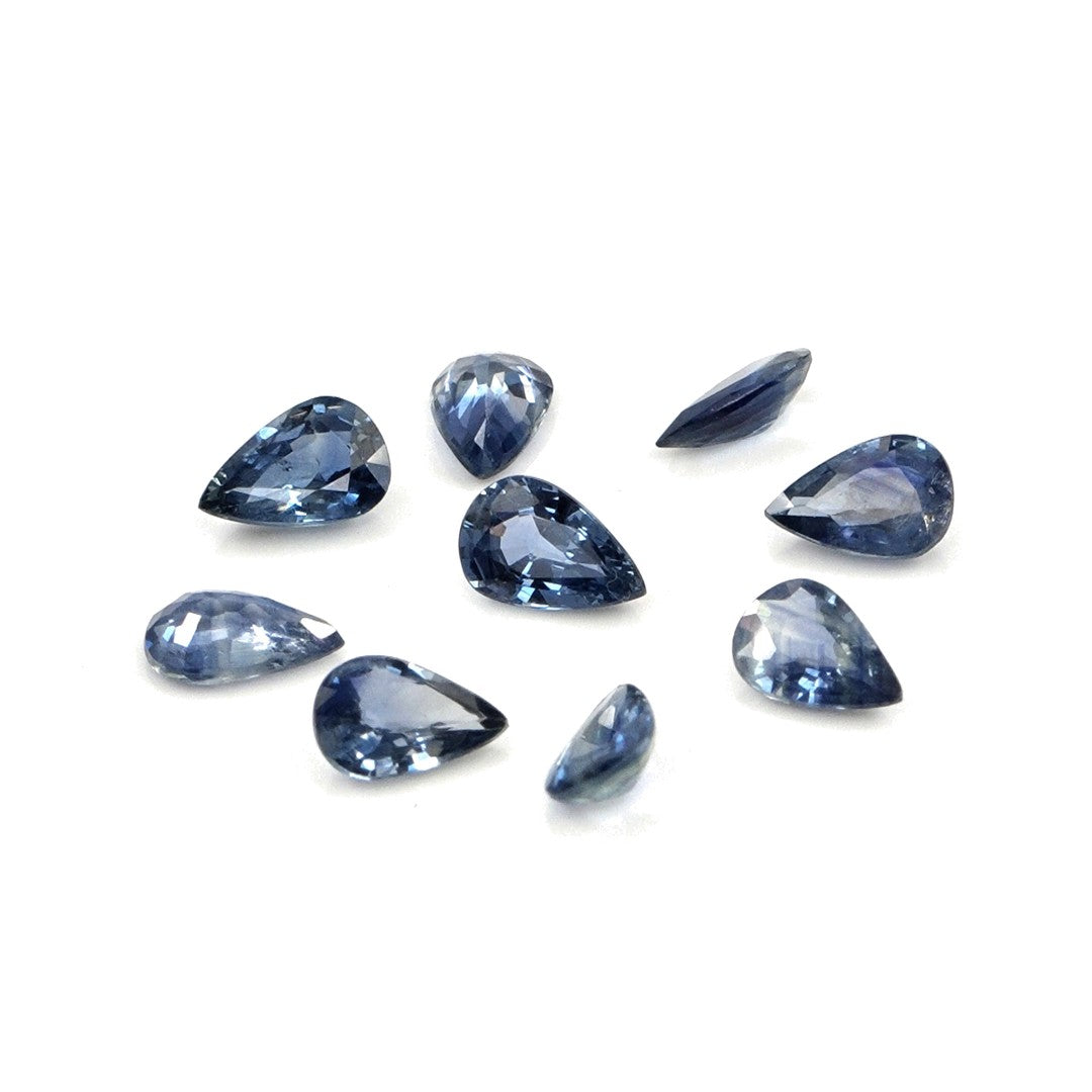 Natural Untreated Blue Sapphire Calibrated Pears | 3x5mm & 4x6mm