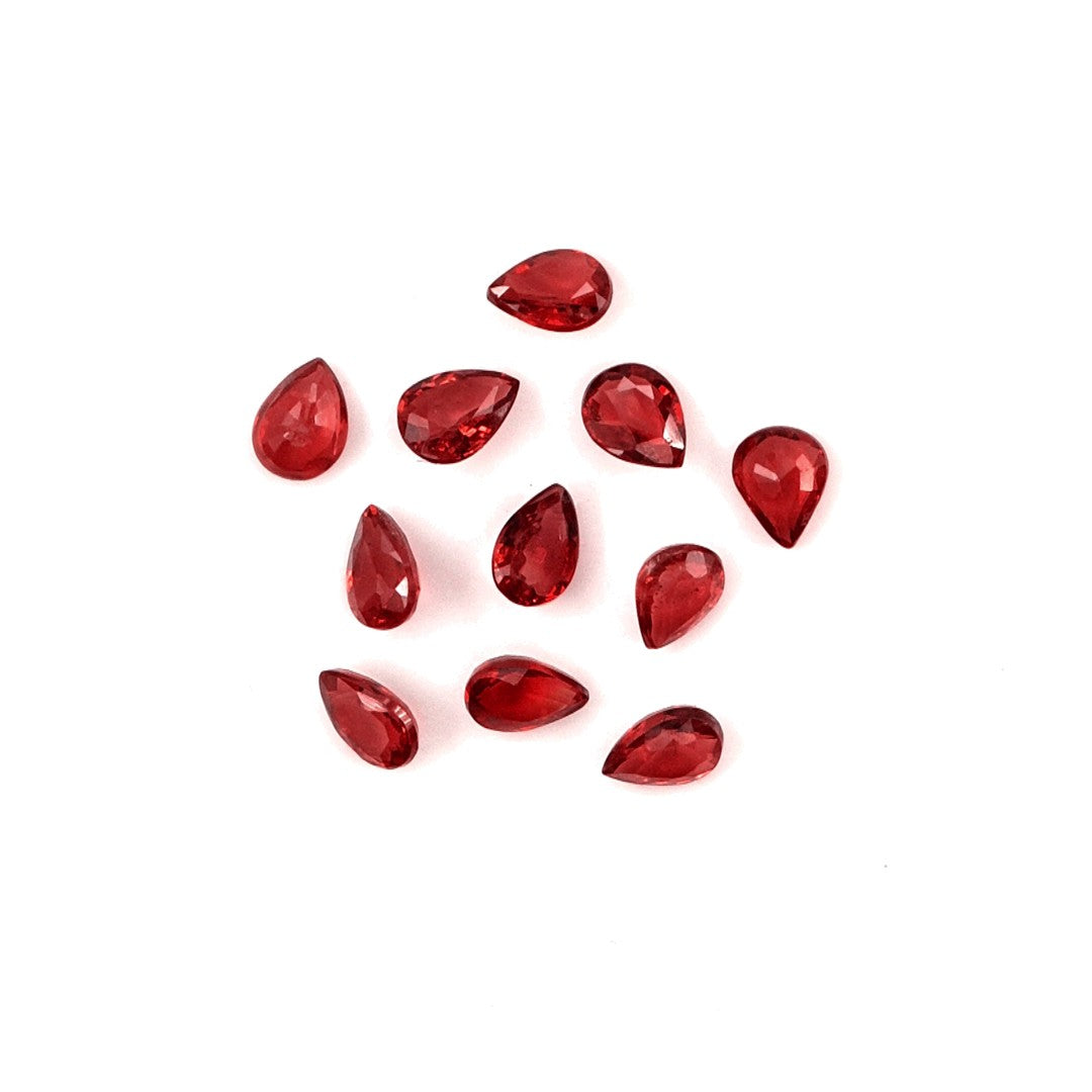 Natural Untreated Red Sapphire Calibrated Pears | 3x4mm & 4x5mm