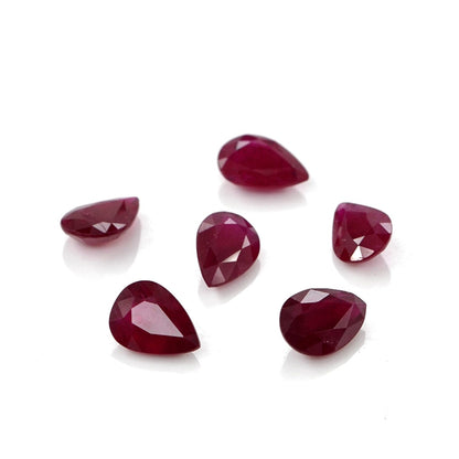 Natural Untreated African Ruby Calibrated Pears | 5x7mm & 6x8mm