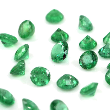 Natural Zambian Emerald Calibrated Rounds | 3mm & 3.5mm