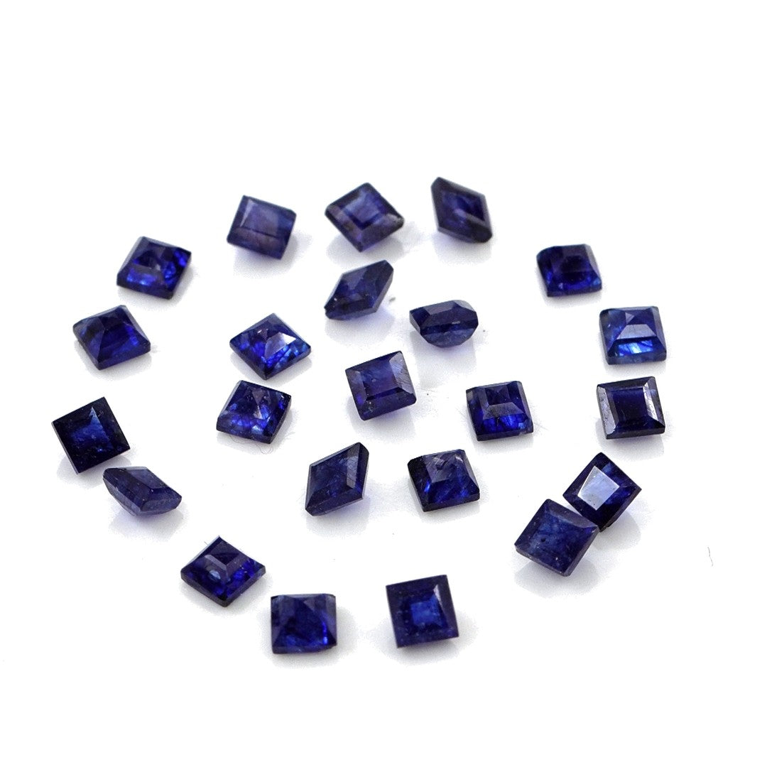 Natural Bangkok Blue Sapphire Calibrated Squares | 2mm & 2.5mm