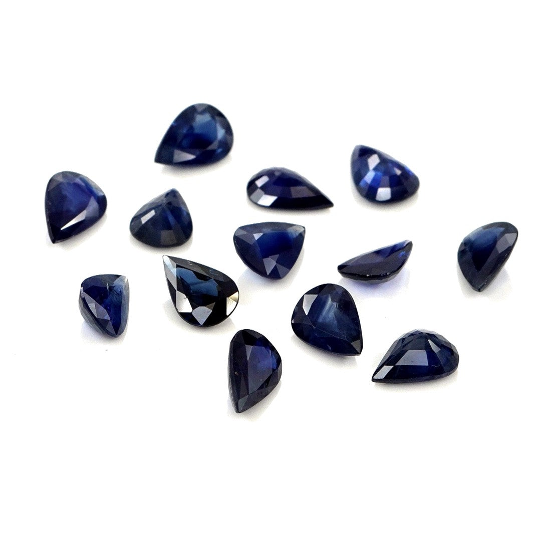 Natural Untreated Blue Sapphire Calibrated Pears | 5x7mm & 6x8mm