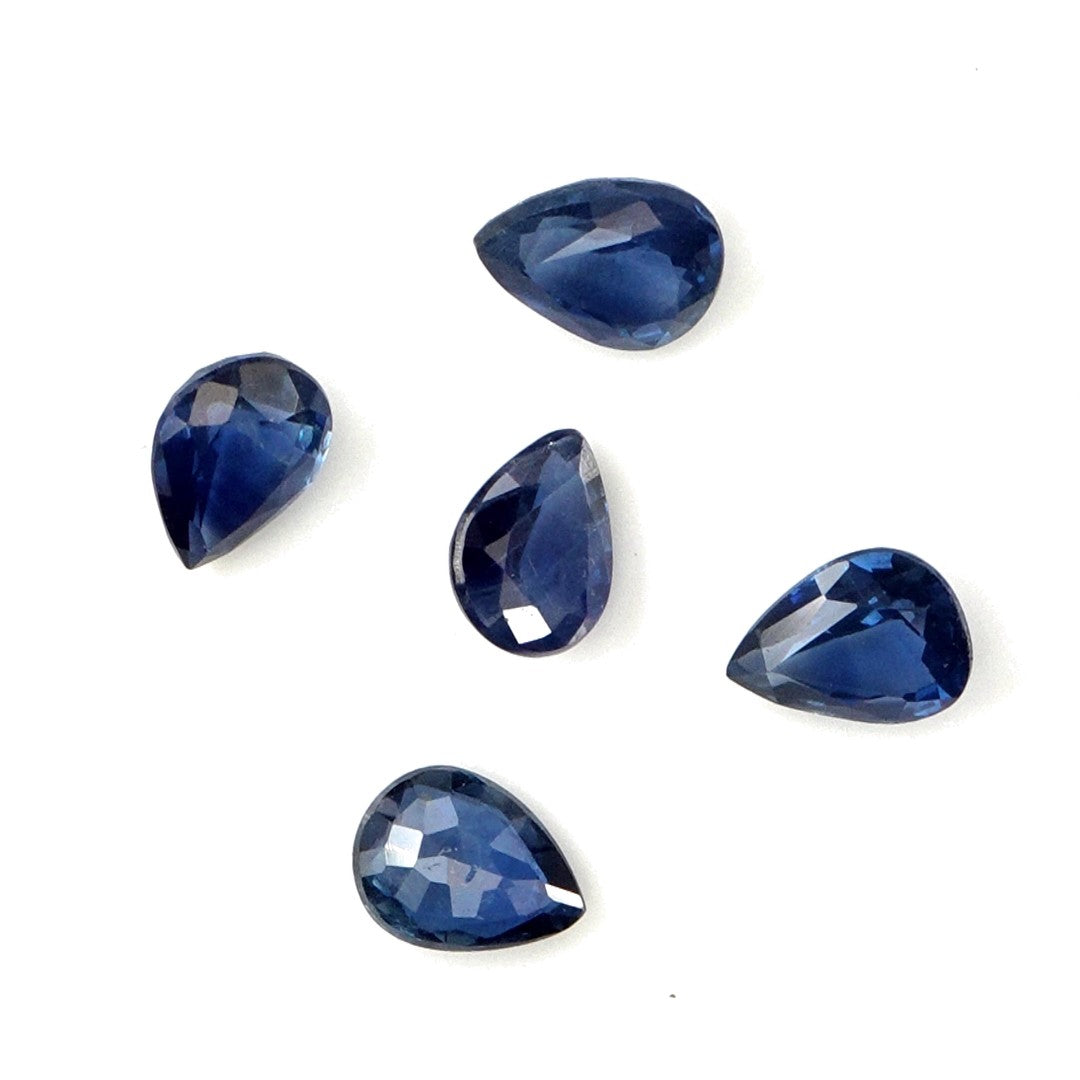 Natural Untreated Blue Sapphire Calibrated Pears | 3x4mm & 4x5mm