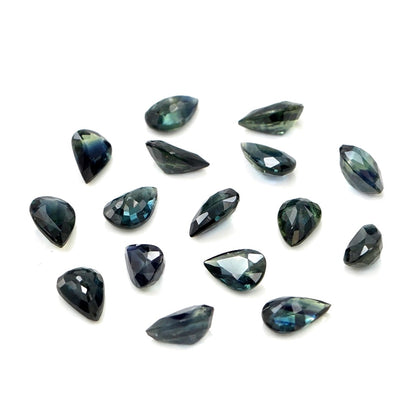 Natural Untreated Teal Sapphire Calibrated Pears | 3x5mm & 4x6mm