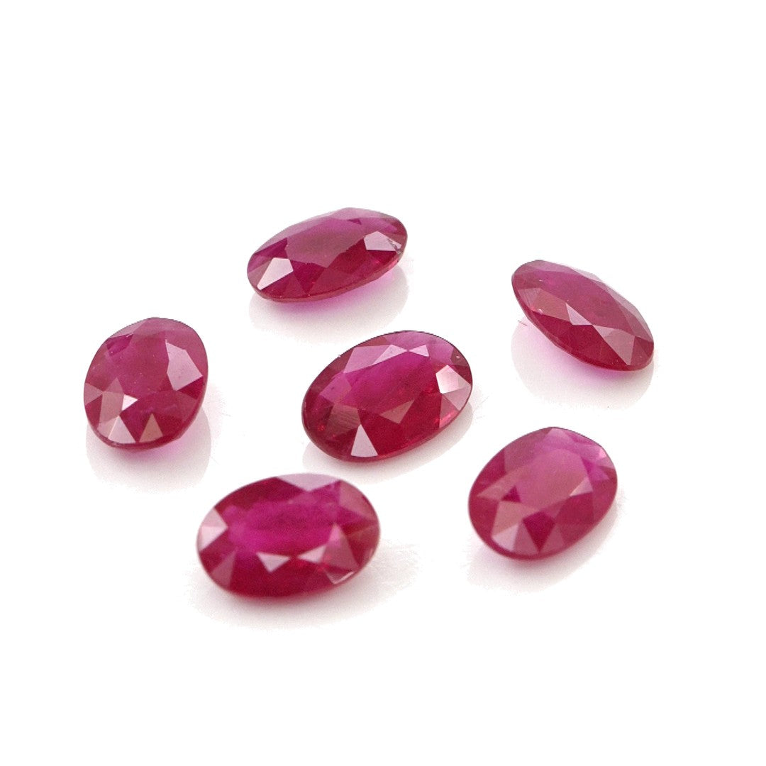 Natural Untreated Burma Ruby Calibrated Ovals | 3x5mm & 4x6mm