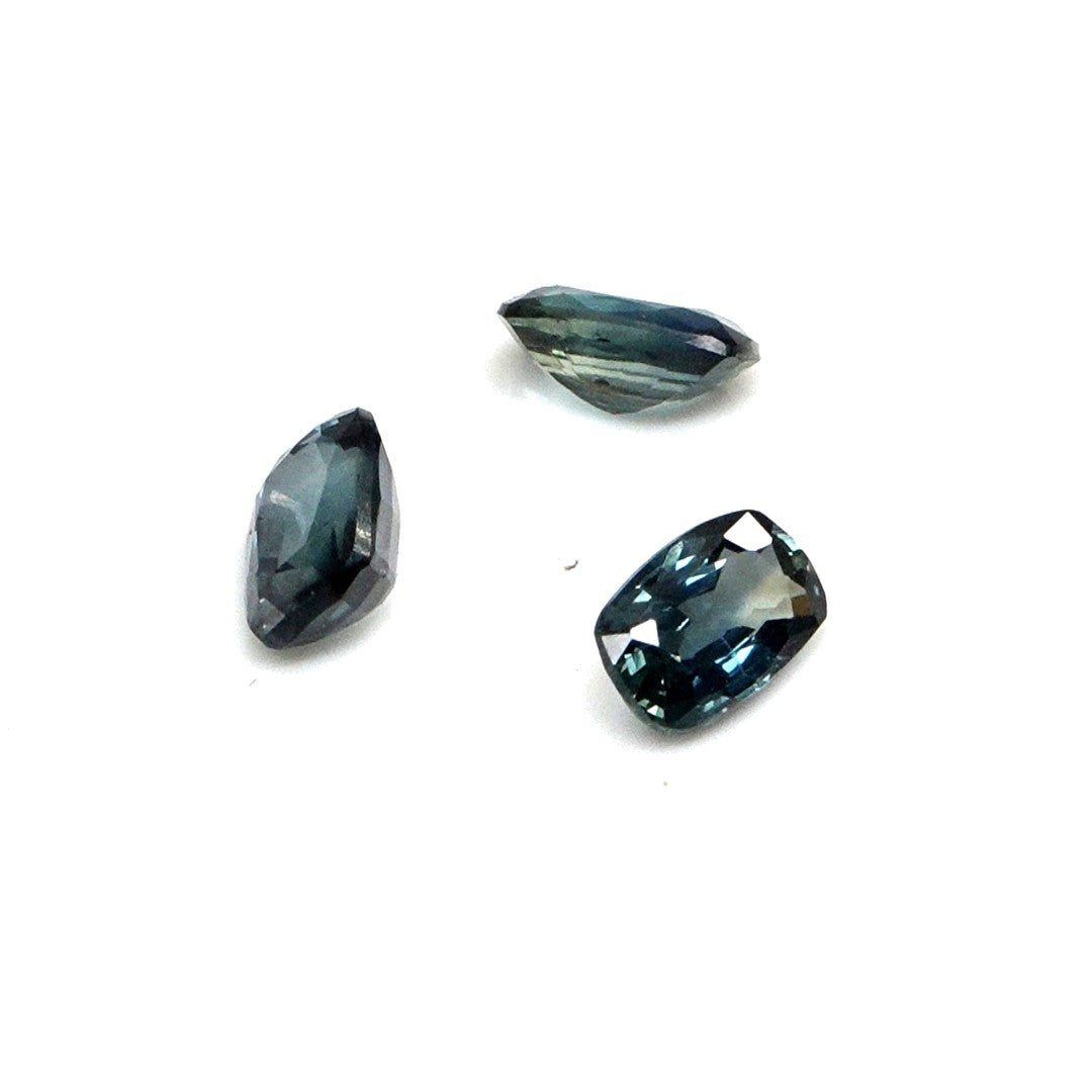 Natural Untreated Australian Teal Sapphire Calibrated Long Cushions | 3x4mm & 4x5mm