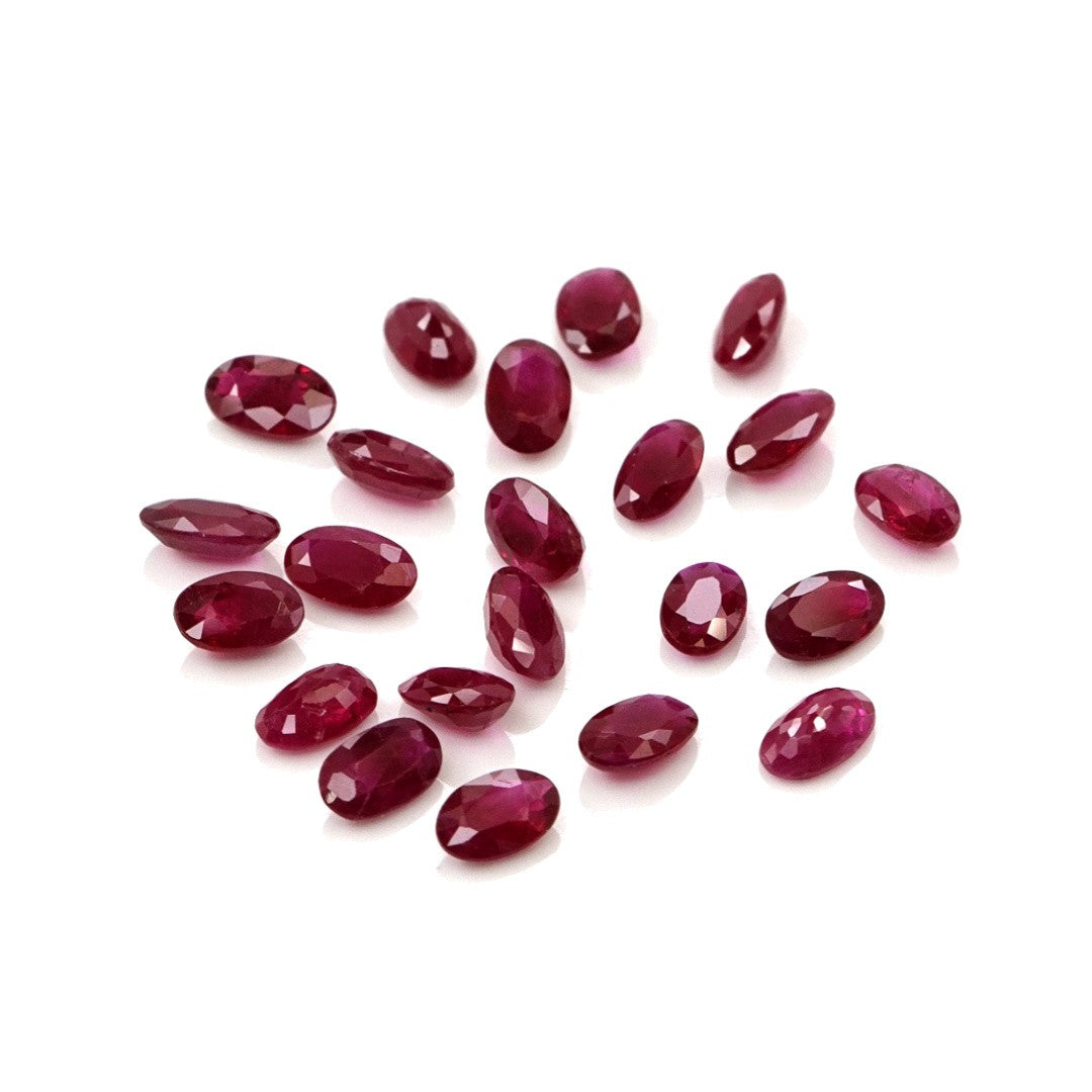 Natural Untreated Burma Ruby Calibrated Ovals | 3x5mm & 4x6mm