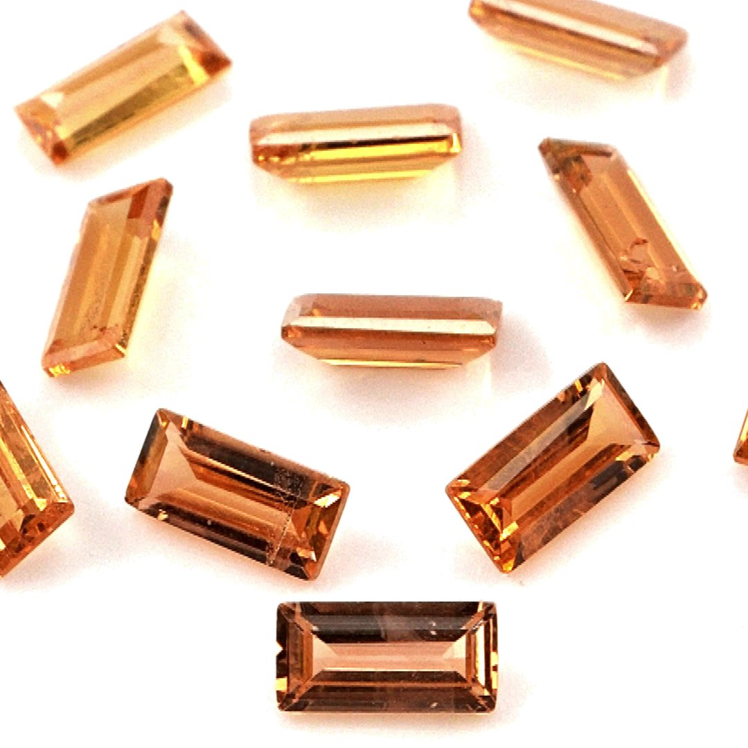 Natural Untreated Orange Sapphire Calibrated Baguettes | 2x4mm & 2.5x5mm