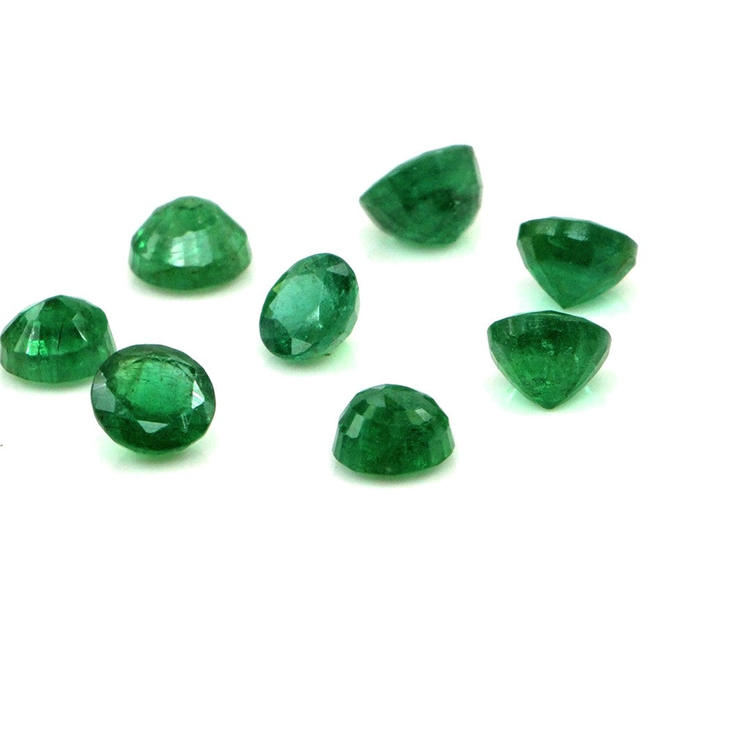 Natural Zambian Emerald Calibrated Rounds | 3mm & 3.5mm