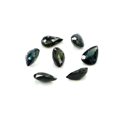 Natural Untreated Teal Sapphire Calibrated Pears | 5x7mm & 6x8mm