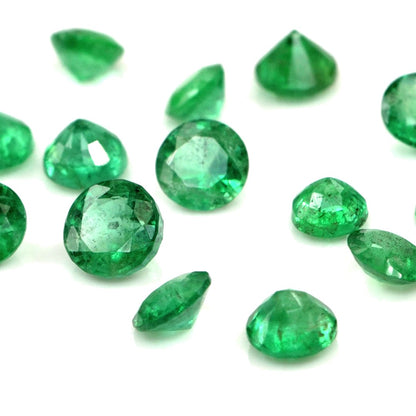 Natural Zambian Emerald Calibrated Rounds | 3mm & 3.5mm