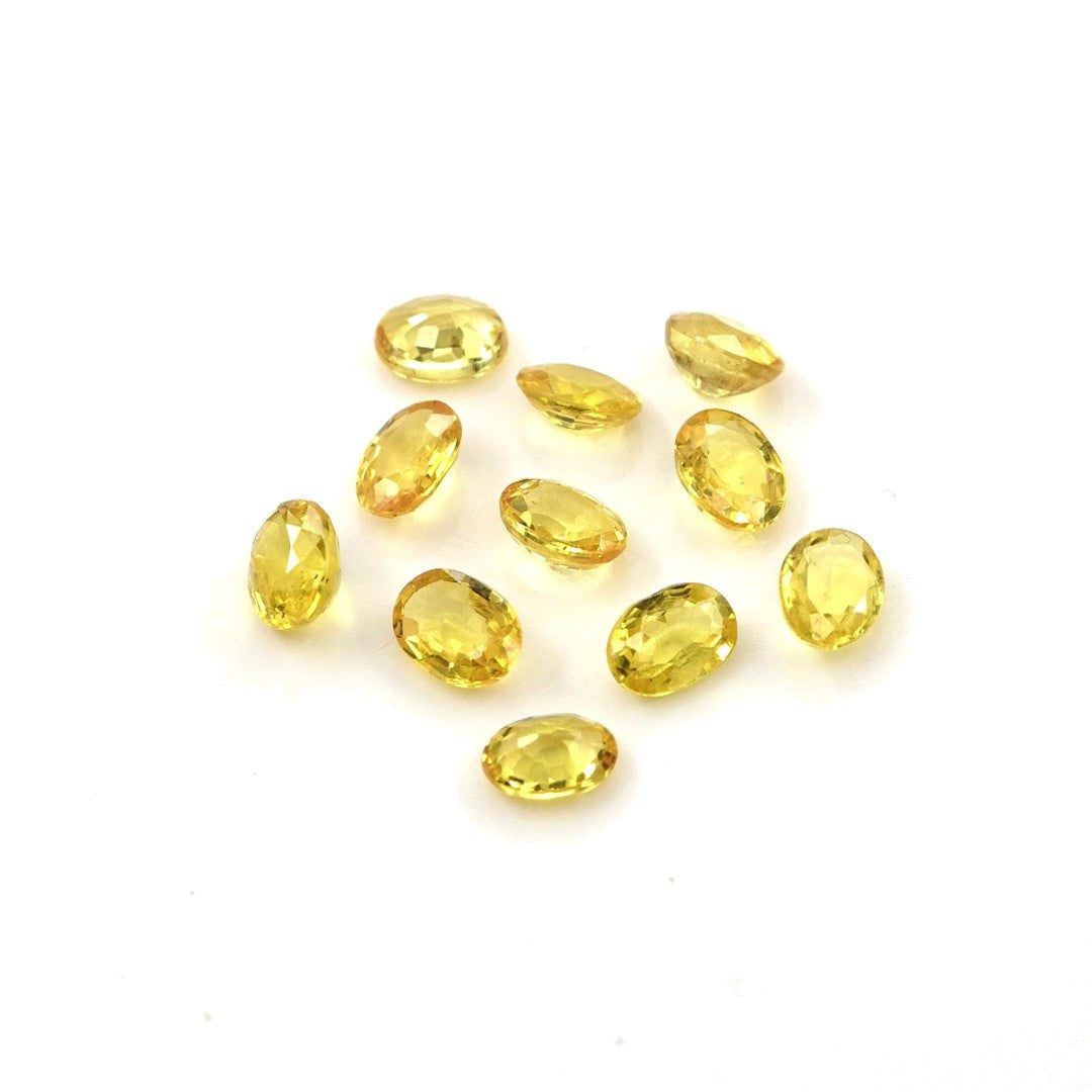 Natural Untreated Yellow Sapphire Calibrated Ovals | 3x4mm & 4x5mm