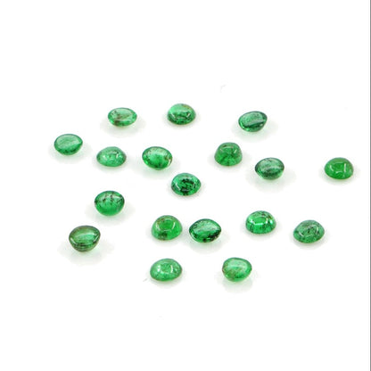 Natural Zambian Emerald Calibrated Cabochon Rounds | 2mm & 2.5mm