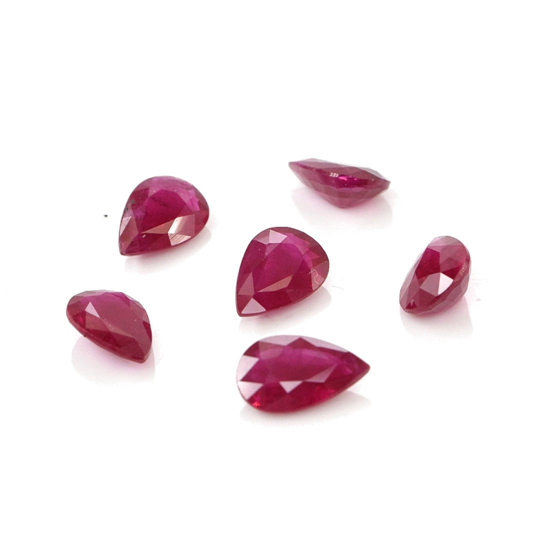 Natural Untreated Burma Ruby Calibrated Pears | 3x5mm & 4x6mm