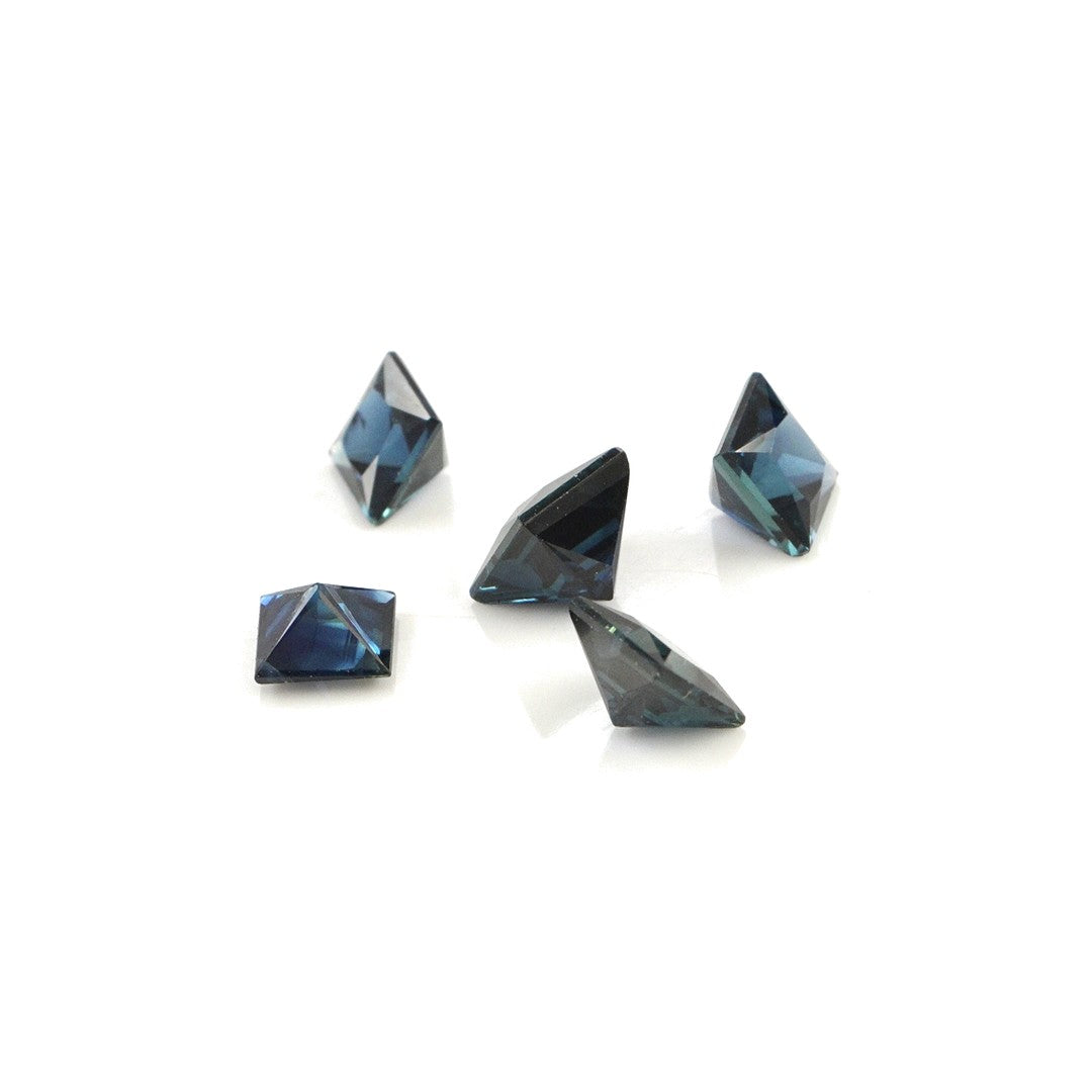 Natural Untreated Blue Sapphire Calibrated Squares | 4mm & 4.5mm