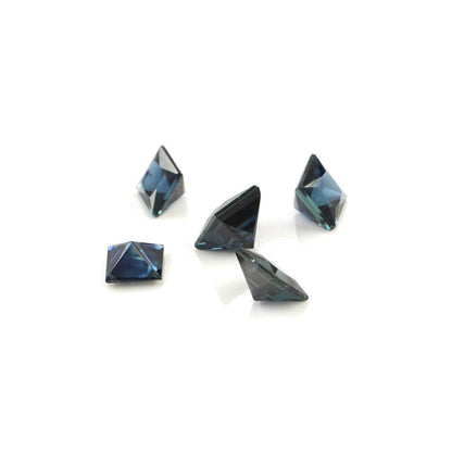 Natural Untreated Blue Sapphire Calibrated Squares | 4mm & 4.5mm