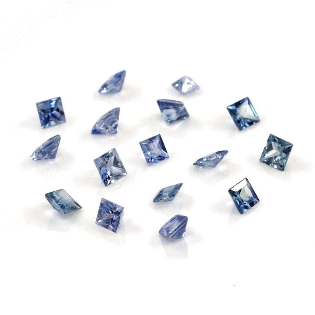 Natural Untreated Blue Sapphire Calibrated Squares | 2mm & 2.5mm