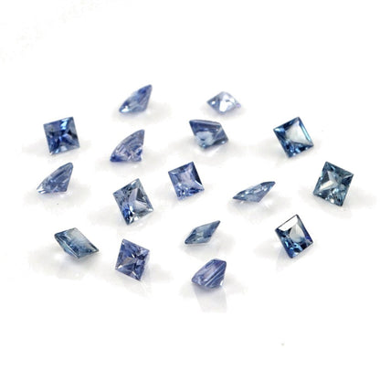 Natural Untreated Blue Sapphire Calibrated Squares | 2mm & 2.5mm