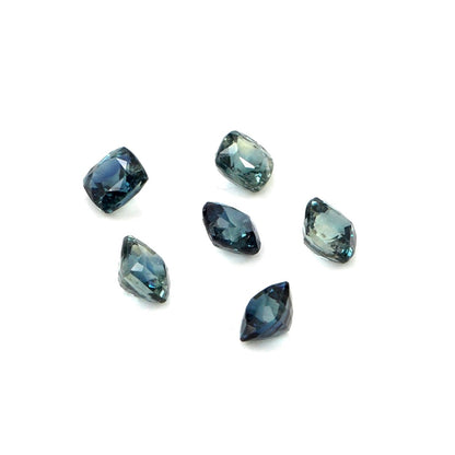 Natural Untreated Australian Teal Sapphire Calibrated Cushions | 4mm & 4.5mm