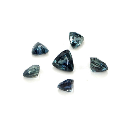 Natural Untreated Australian Teal Sapphire Calibrated Trillions | 4mm & 4.5mm