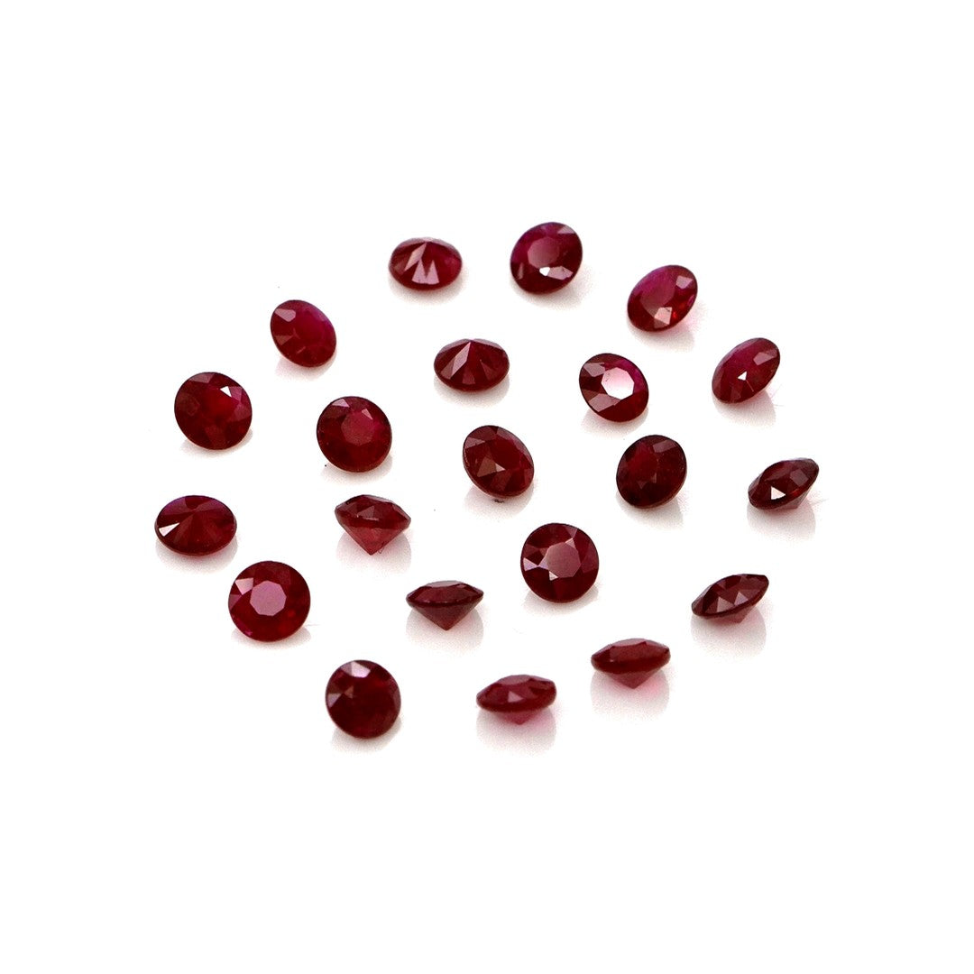 Natural Untreated African Ruby Calibrated Rounds | 2mm & 2.5mm
